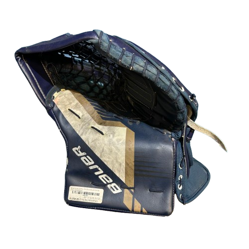 Bauer Supreme Ultrasonic - Gant de gardien de but Pro Stock d'occasion (bleu marine/doré/blanc)